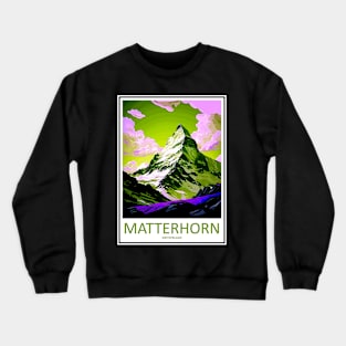 Matterhorn Mountain Switzerland Travel and Tourism Advertising Print Crewneck Sweatshirt